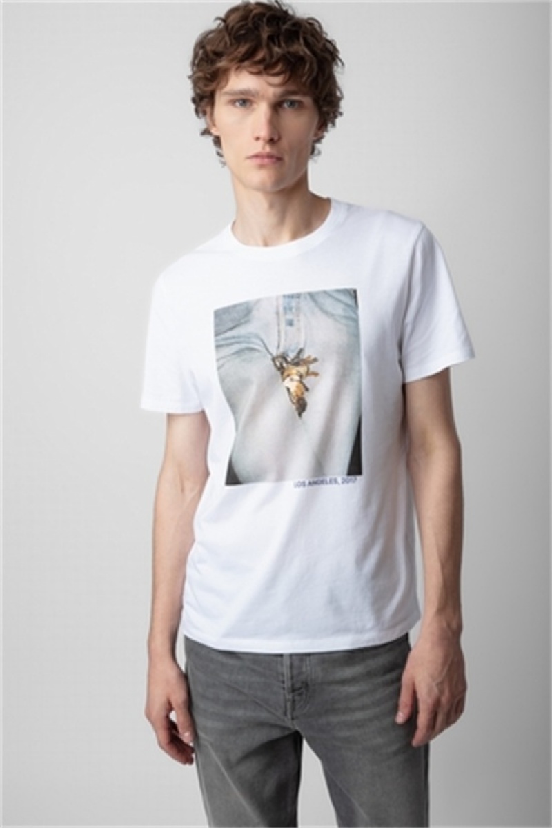 White Zadig And Voltaire Tommy Photoprint T-shirt | ZV-255713