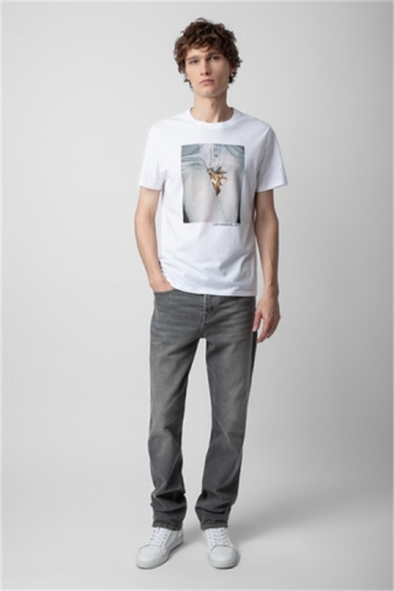 White Zadig And Voltaire Tommy Photoprint T-shirt | ZV-255713