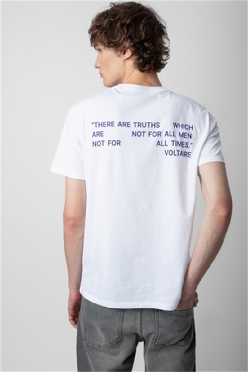 White Zadig And Voltaire Tommy Photoprint T-shirt | ZV-255713