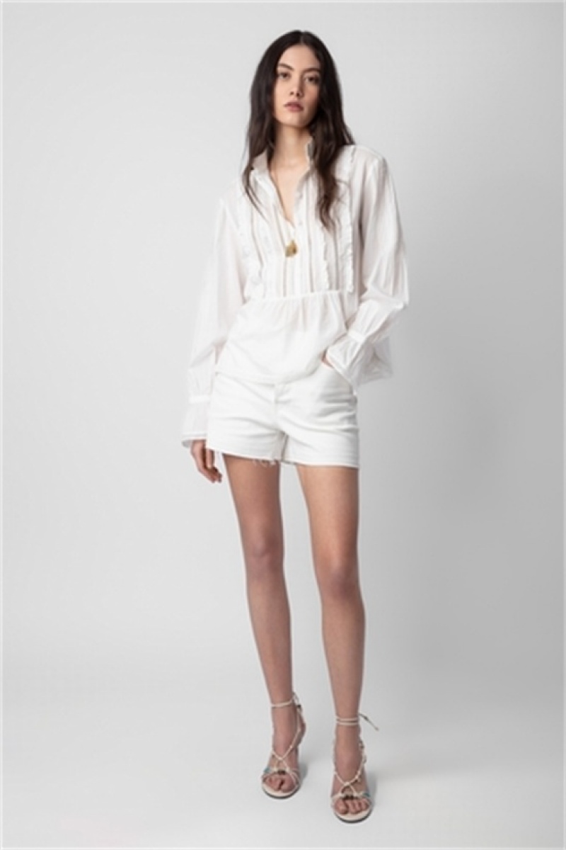 White Zadig And Voltaire Tricia Shirt | ZV-256317