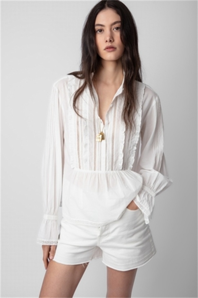 White Zadig And Voltaire Tricia Shirt | ZV-256317