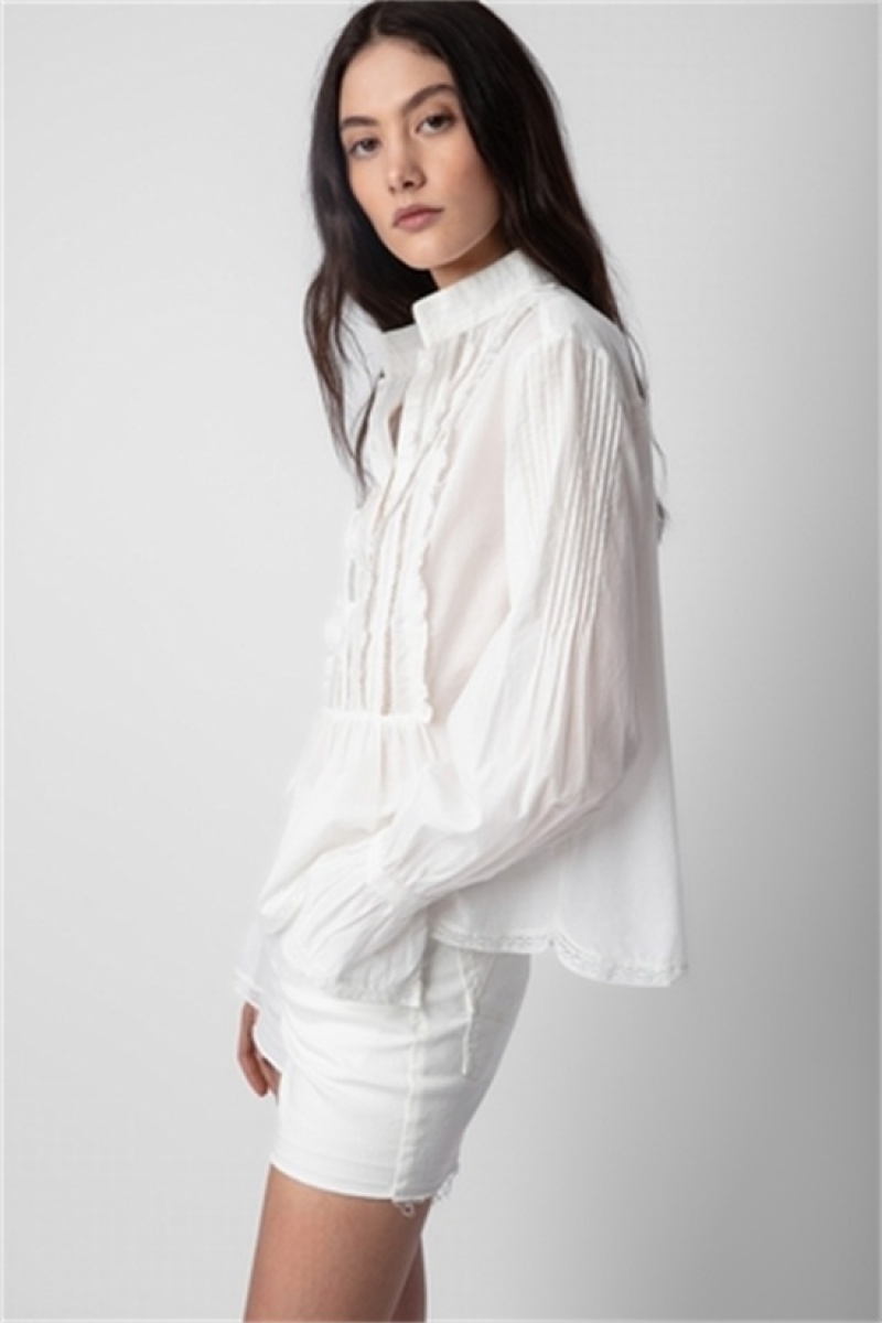 White Zadig And Voltaire Tricia Shirt | ZV-256317