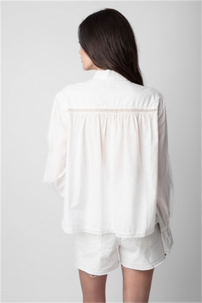 White Zadig And Voltaire Tricia Shirt | ZV-256317