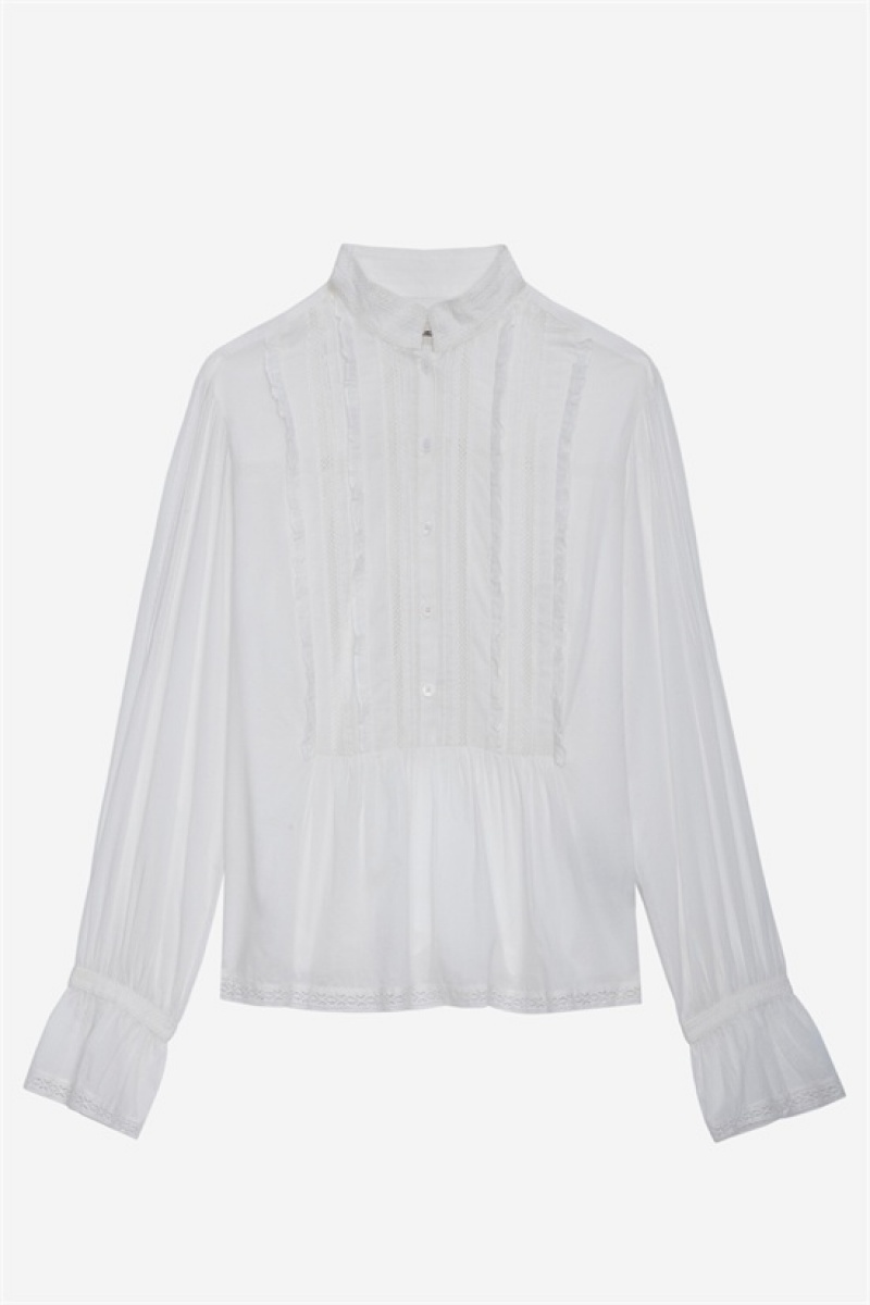 White Zadig And Voltaire Tricia Shirt | ZV-256317