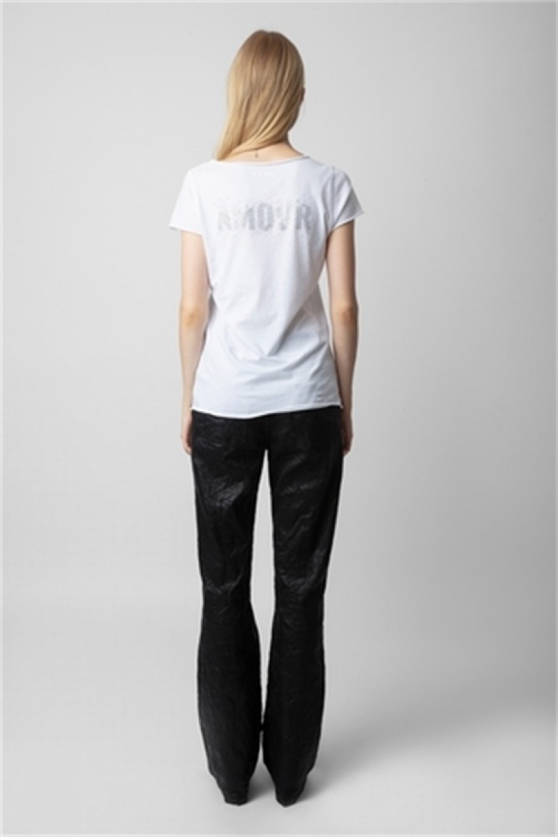 White Zadig And Voltaire Tunisien Amour T-shirt | ZV-256270