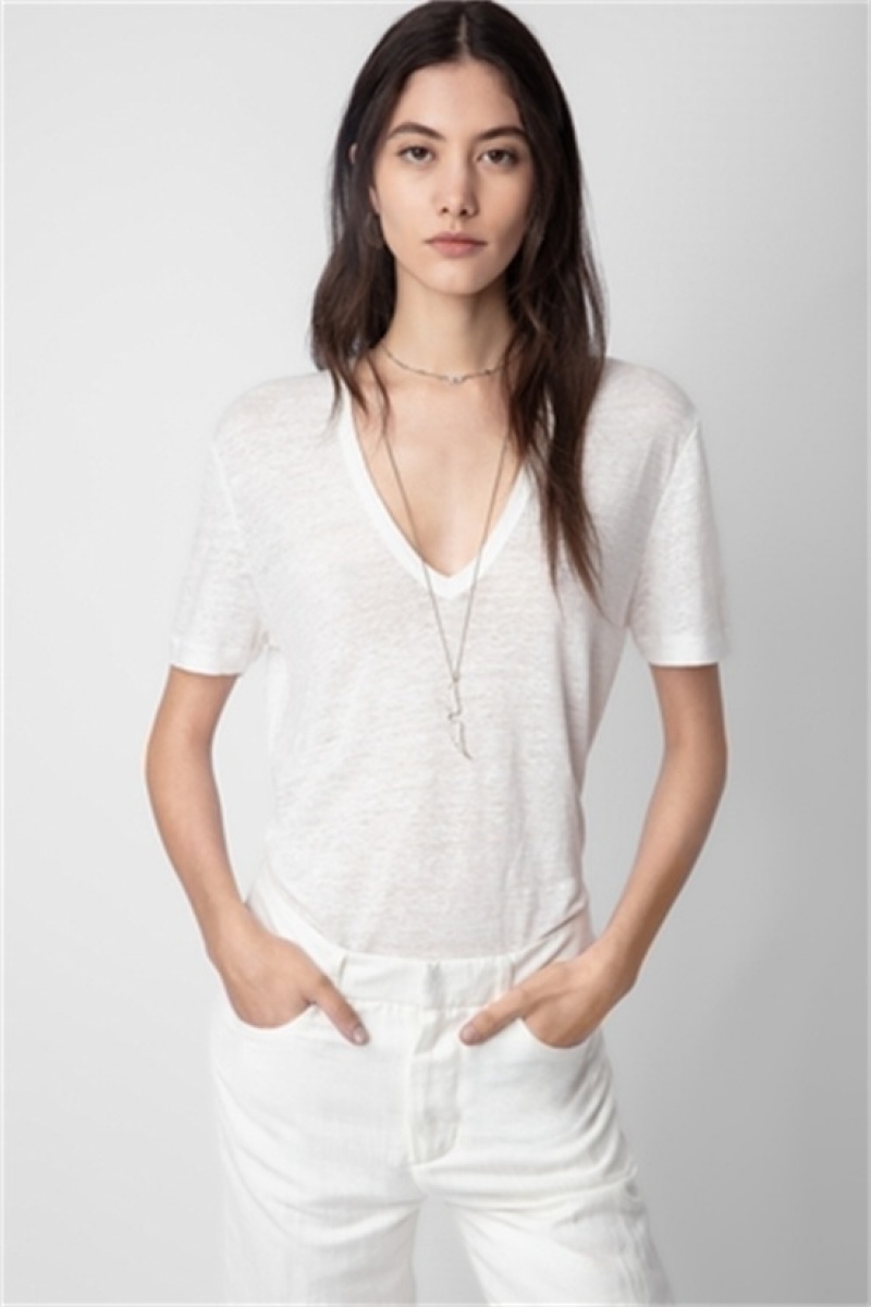 White Zadig And Voltaire Wassa T-shirt | ZV-256260