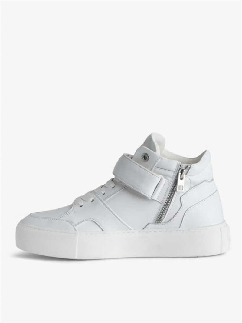 White Zadig And Voltaire ZV1747 Flash Chunky Mid-Top Sneakers | ZV-255672