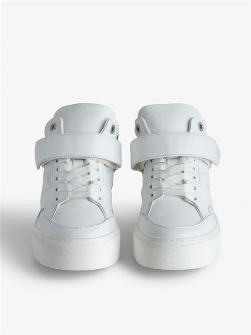 White Zadig And Voltaire ZV1747 Flash Chunky Mid-Top Sneakers | ZV-255672