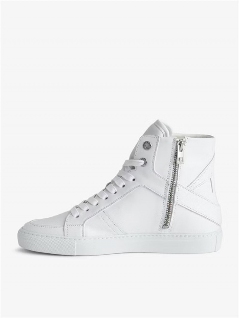 White Zadig And Voltaire ZV1747 High Flash Sneakers | ZV-255668