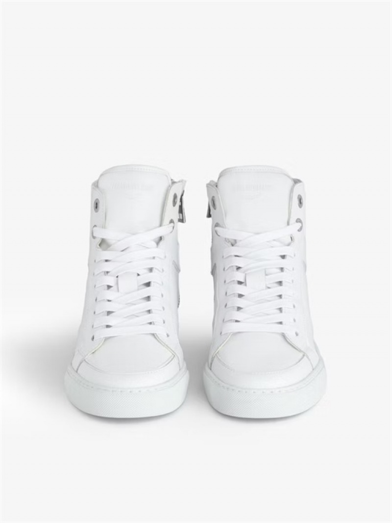 White Zadig And Voltaire ZV1747 High Flash Sneakers | ZV-255668