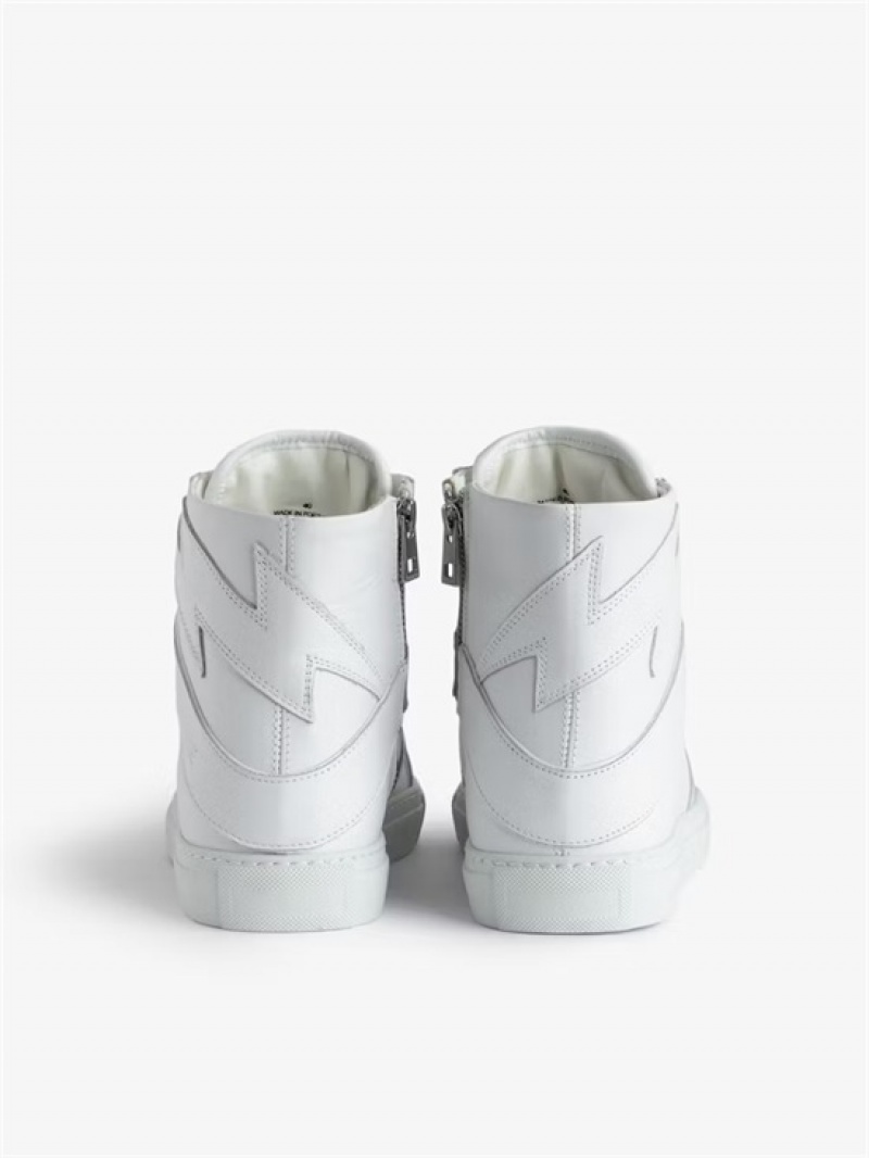 White Zadig And Voltaire ZV1747 High Flash Sneakers | ZV-255668