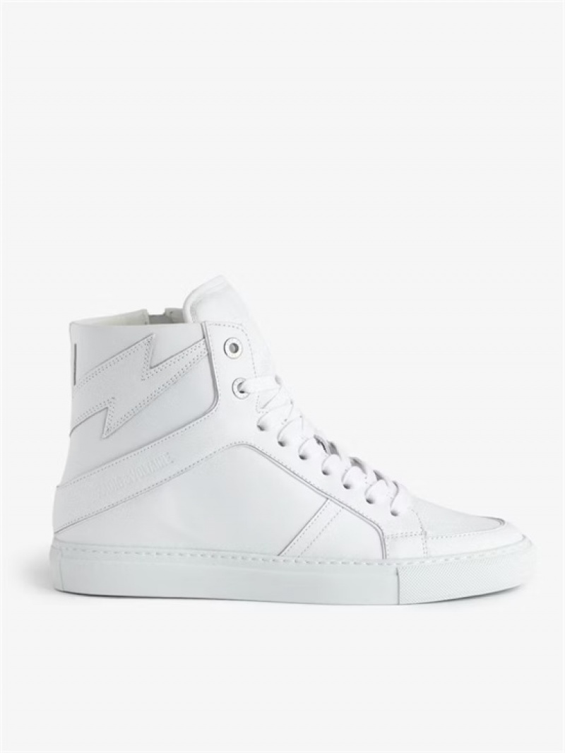 White Zadig And Voltaire ZV1747 High Flash Sneakers | ZV-255668