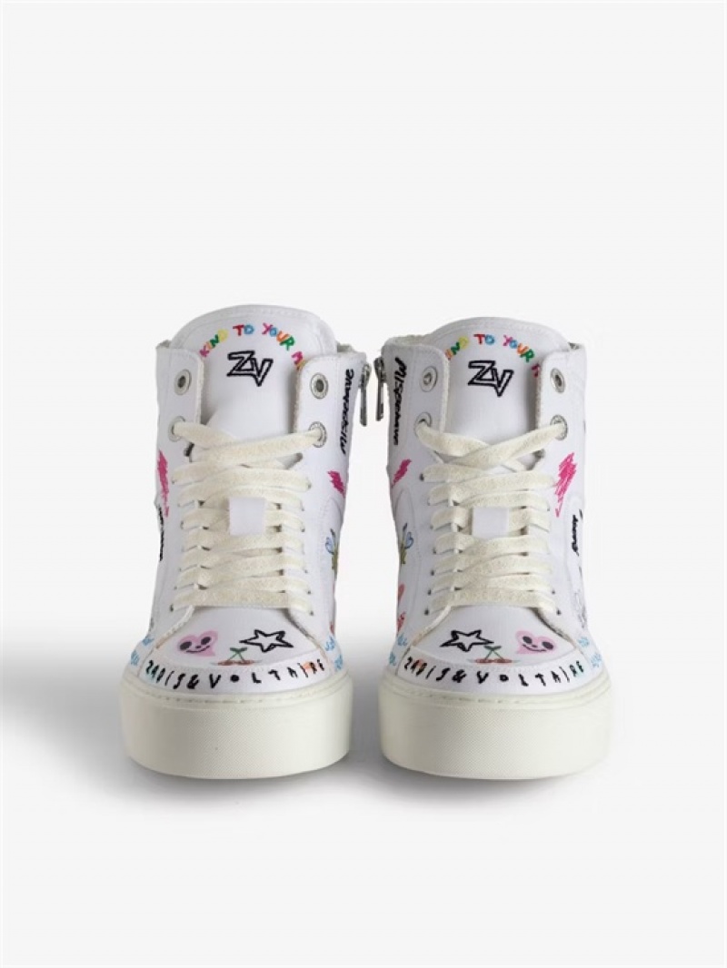 White Zadig And Voltaire ZV1747 High Flash Chunky High-Top Sneakers  | ZV-255663