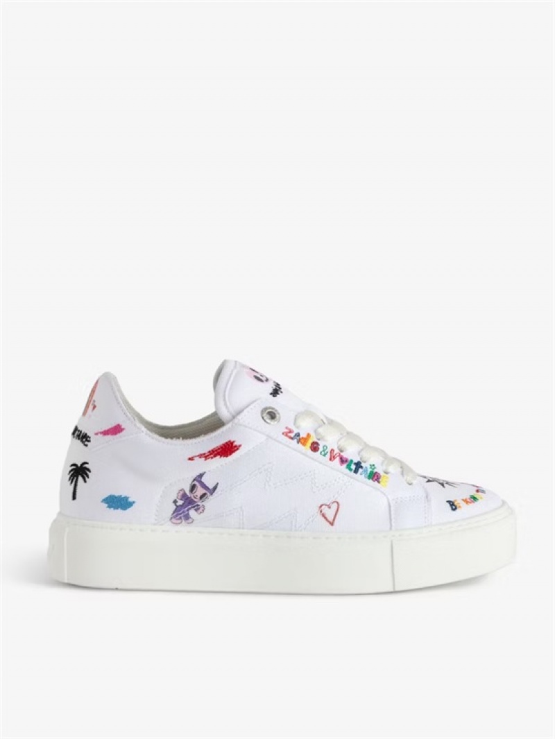 White Zadig And Voltaire ZV1747 La Flash Chunky Low-Top Sneakers | ZV-255664