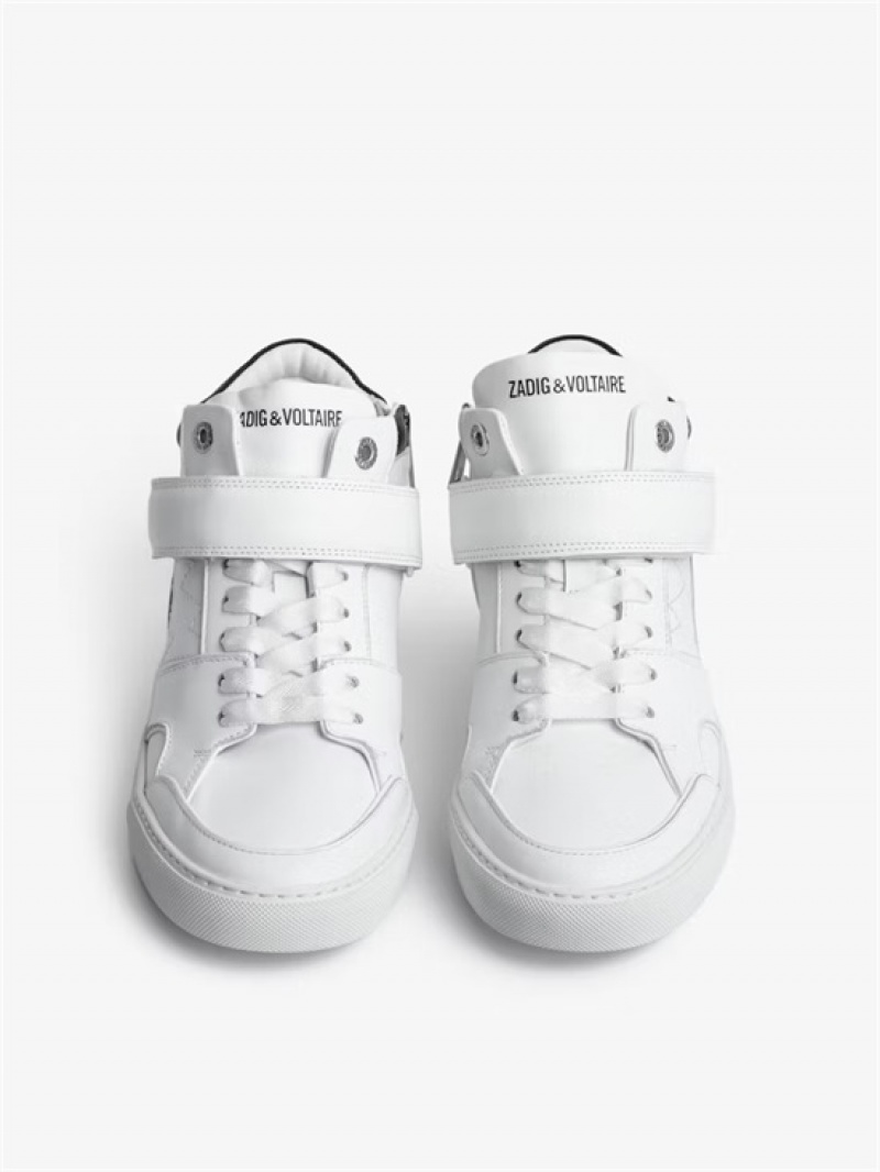 White Zadig And Voltaire ZV1747 Mid Flash Sneakers | ZV-255673