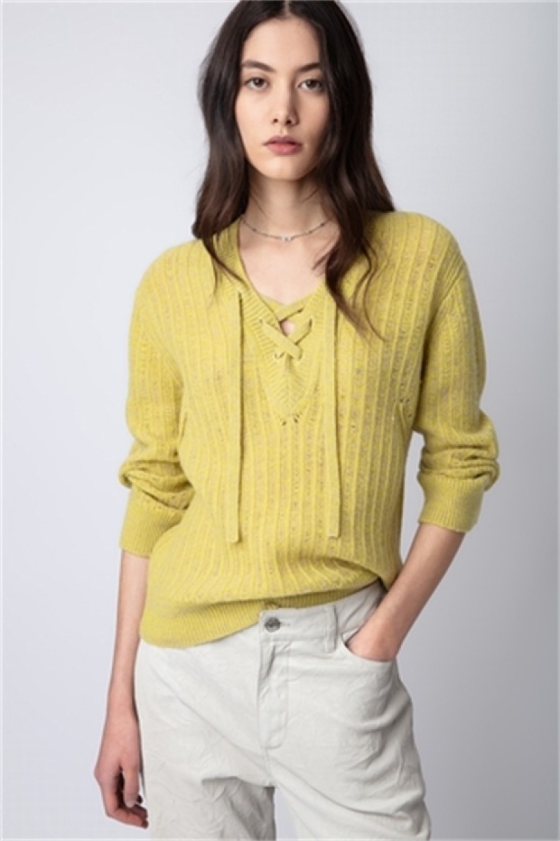 Yellow Zadig And Voltaire Fanny Sweater | ZV-256423